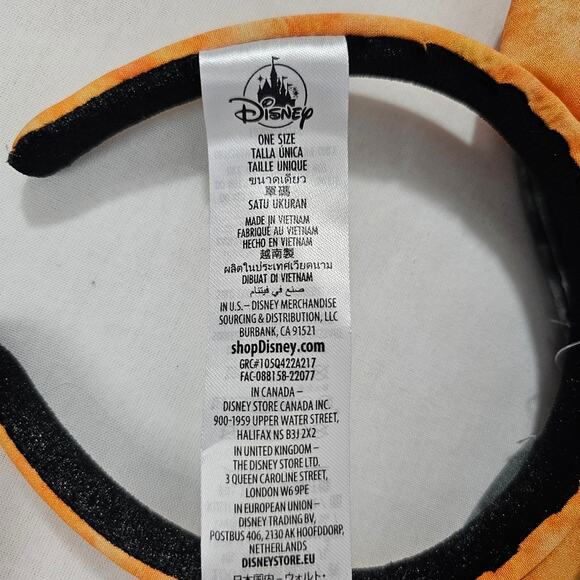 Disney Parks 2022 Halloween Orange Acid Wash Minnie Mouse Ears Headband NWT - Picture 5 of 6